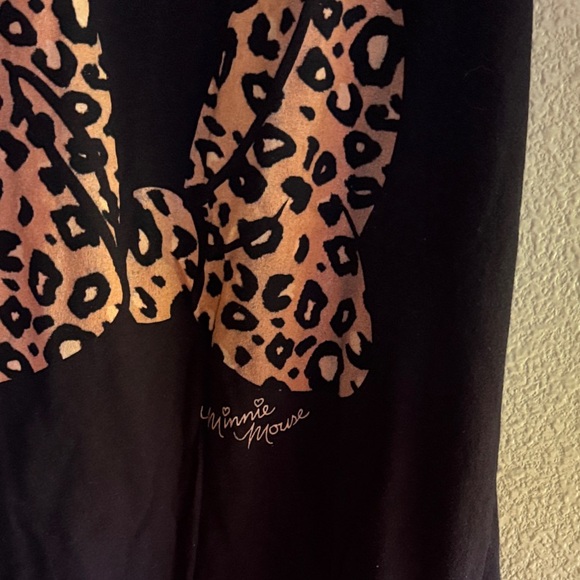 Disney Black Tank Top with Leopard Print Minnie Mouse Bow - Picture 3 of 5